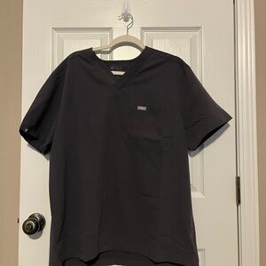 Men's Black FIGS Scrub Top